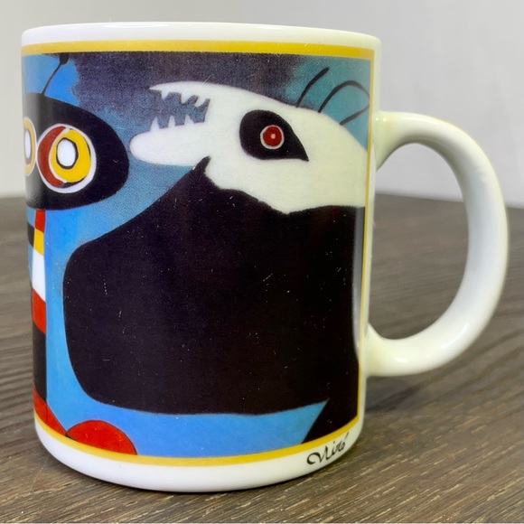 Cafe Arts Niro Art Coffee Mug Abstract Skull Bug Rat Blue - Picture 4 of 7